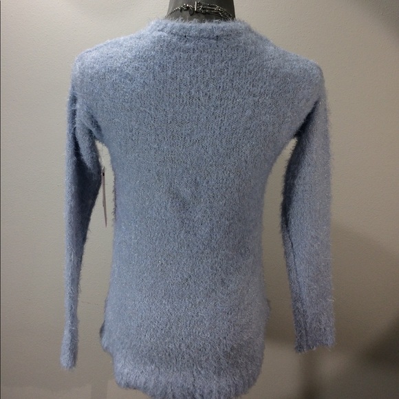 Brand new Ice blue fuzzy sweater w shine soft cozy - Picture 4 of 8